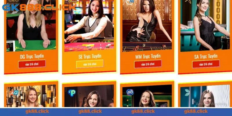 Tổng hợp các nhà cung cấp hàng đầu tại casino GK88